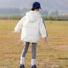Girls Down Jacket Mid-length Korean Style Thick Loose Children's Clothing Middle and Large Children's Stylish Sportswear