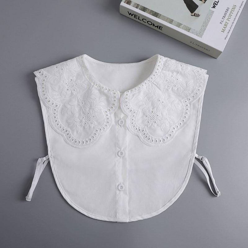 White Lapel Fake Collar Neck Decorative Chiffon Cotton Chocker Women Detachable False Collar Shirt Doll Lace Ladies Half Shirt