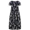 Plus Size Women Casual O-Neck Summer Short Sleeve Print Loose Pocket Long Dress