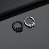 1 Pair Stainless Steel Hoop Earrings for Men Women Small Circle Metal Ball Anti-allergic Ear Buckle Rock Hip Hop Zircon