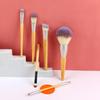 Bamboo Handle Makeup Brush Set: Large Powder, Concealer, Foundation, Mask, and Eyeshadow Brushes