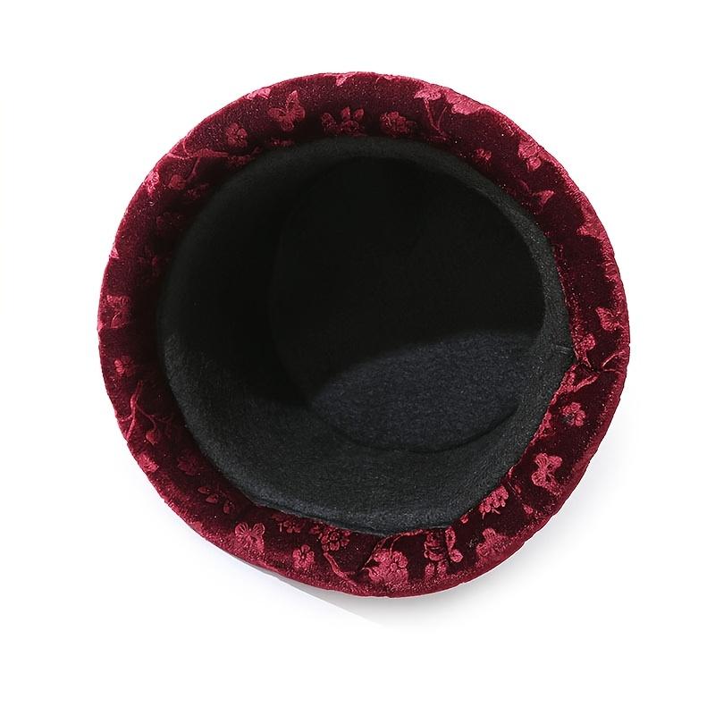 1PC Elegant Floral Printed Women's Bucket Hat with Butterfly Buckle, Lightweight and Warm, Ideal Mother's Day Gift, Winter Hat