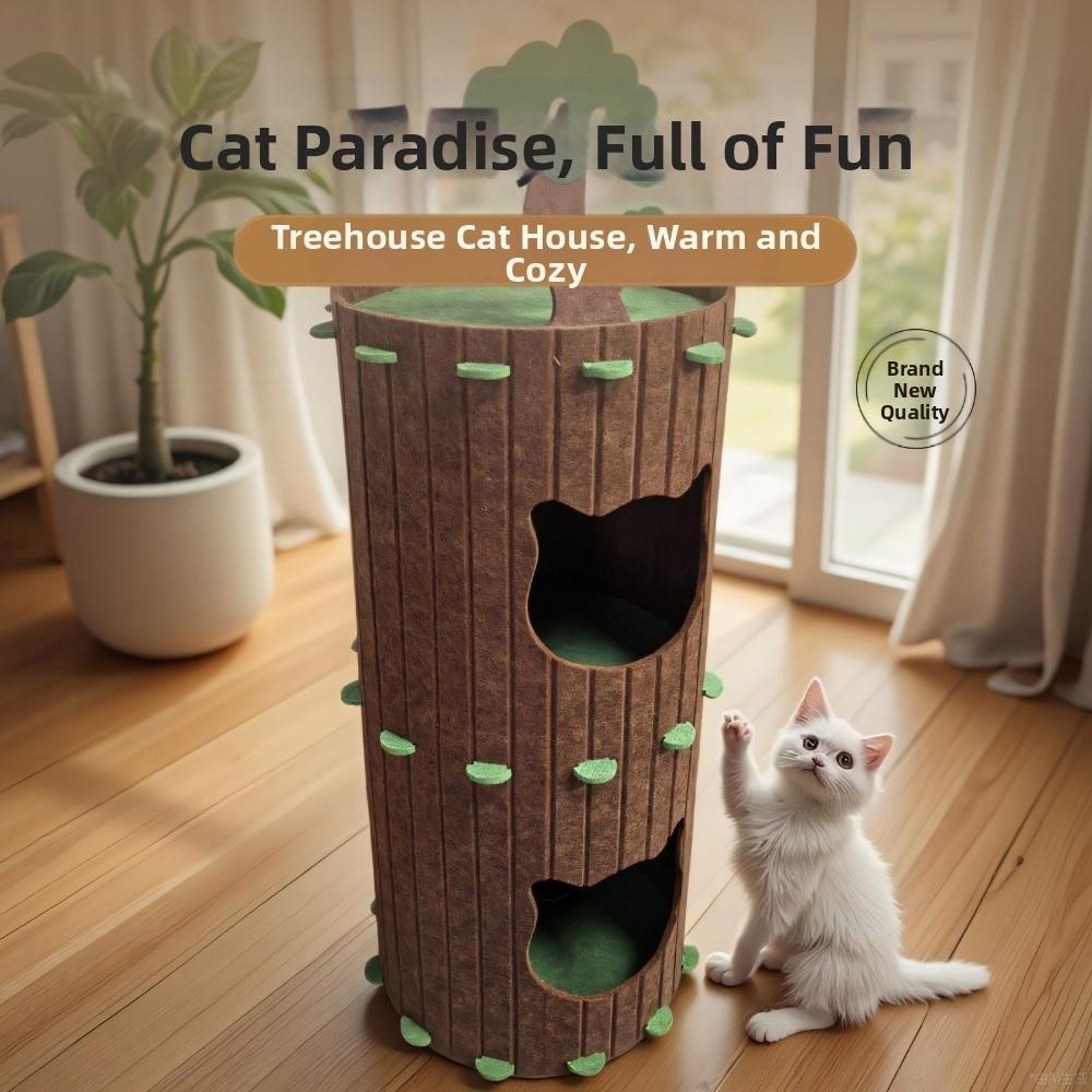 All-in-one Cat Castle House 2-layer Cat Bed New Cat House  Cat Furniture