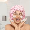 Polka Dots Double-layer Bath Cap Elastic Printed Bonnet Practical Shampoo Hat  Bathroom
