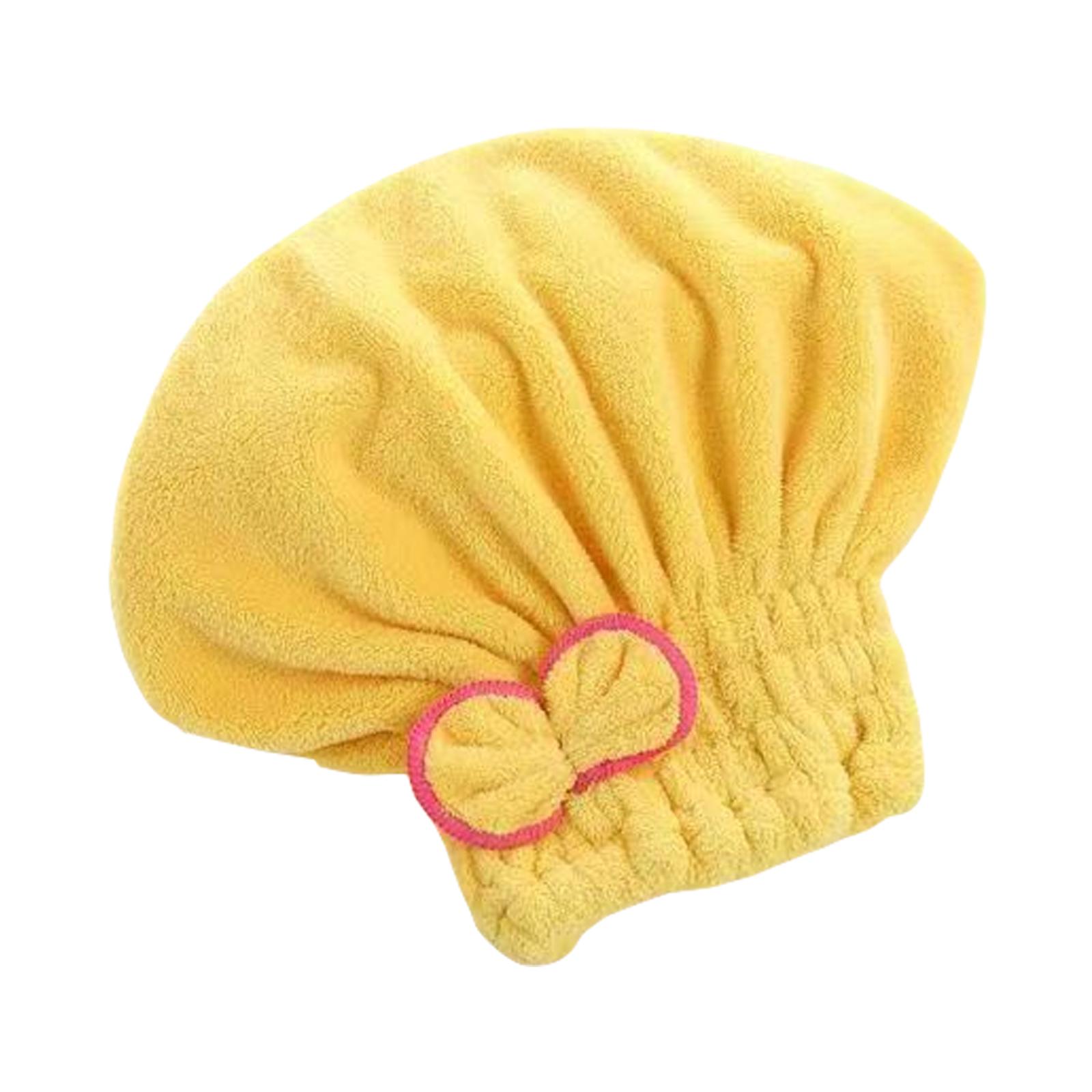 

Супервпитывающее полотенце-обертка для волос для мокрых волос быстросохнущее полотенце для волос из кораллового велюра с бантом шапочка для душа банные принадлежности жёлтый