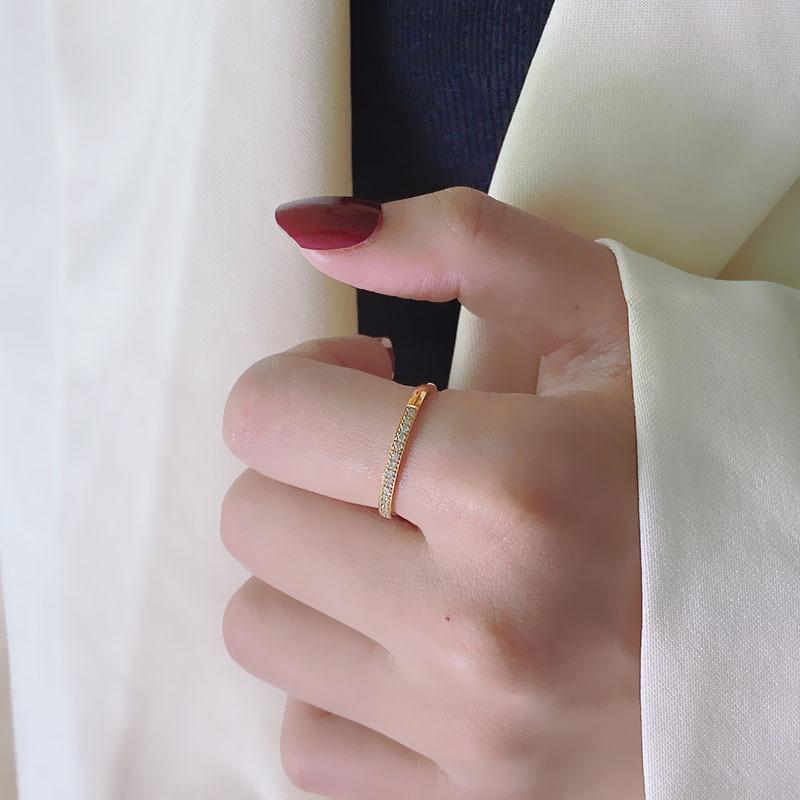 Korean Style Simple Titanium Steel Ring, Female Half-circle Temperament Couple Ring Bestie Jewelry