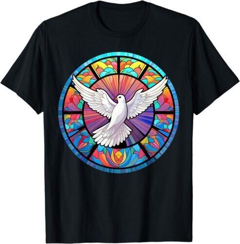 

NEW LIMITED Spirit In Stained Glas Holy Spirit Dove Praise Jesus Holy T-Shirt Tops Tee L