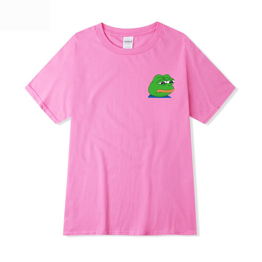 Summer Men T-Shirt Sad Frog Mens Clothing Printed Funny T Shirts Casual Short Sleeve Tops Cotton Tee Shirt For Man Loose Tshirt