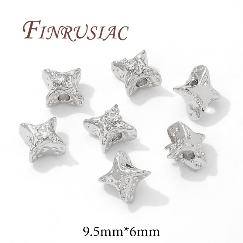 9.5mm*6mm Stars Spacer Bead 18K Gold Plated Jewelry Accessories,Beads Separators,Bracelets&Necklaces Beads