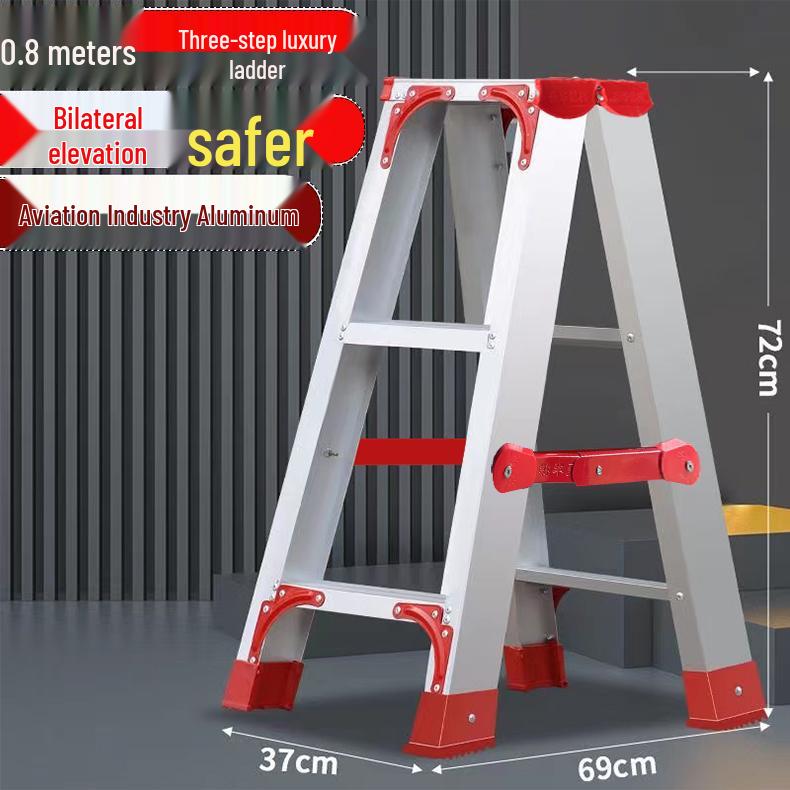 Aluminum Alloy Thickened Folding Ladder for Household and High-Altitude Use