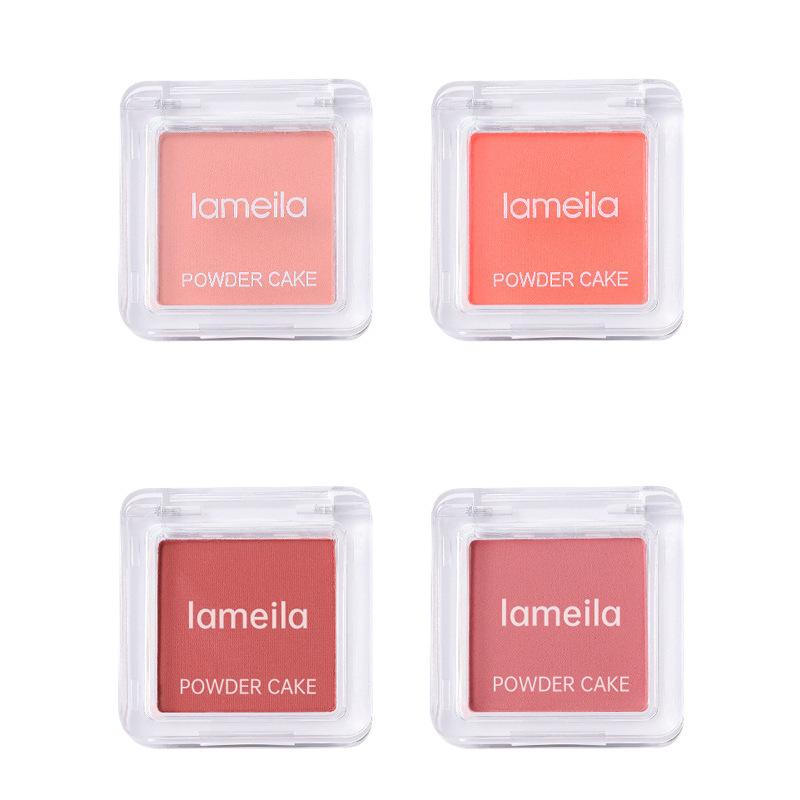 Matte Crystal Block Rouge: Nude Blush & Contour Palette - Purple, Blue & Peach for Face Shaping and Beginner-Friendly Makeup.