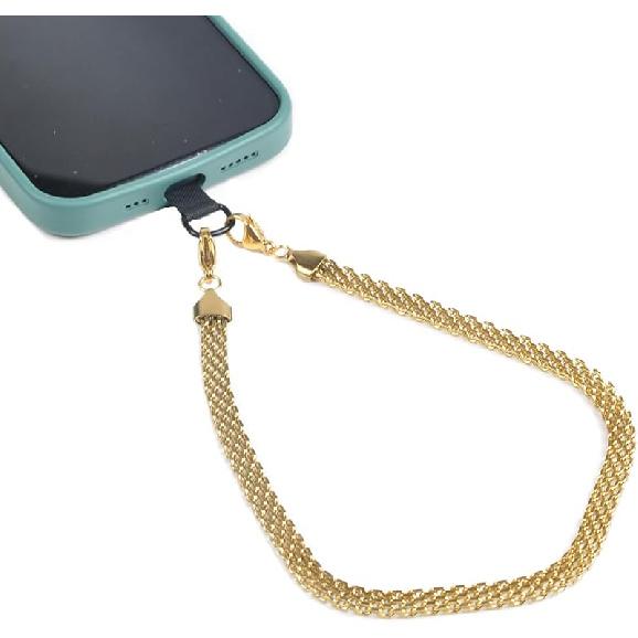 Расширенный Сверхпрочный Позолоченный 18к Нержавеющая Сталь Ручной Ремешок для Телефона на Запястье Цепочка-Браслет от Потери 1
