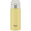 (STOT3-A) 350ml Stainless Steel Mug Bottle with One-Touch Opening, Insulated, Double-Walled Vacuum Wall, Direct Drinking, Muted Yellow