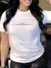 European sizes Exquisite Pattern Polyester Fabric, Women'S T-Shirt, Modern Design, Comfortable Material, Casual Elegant Women'S Wear