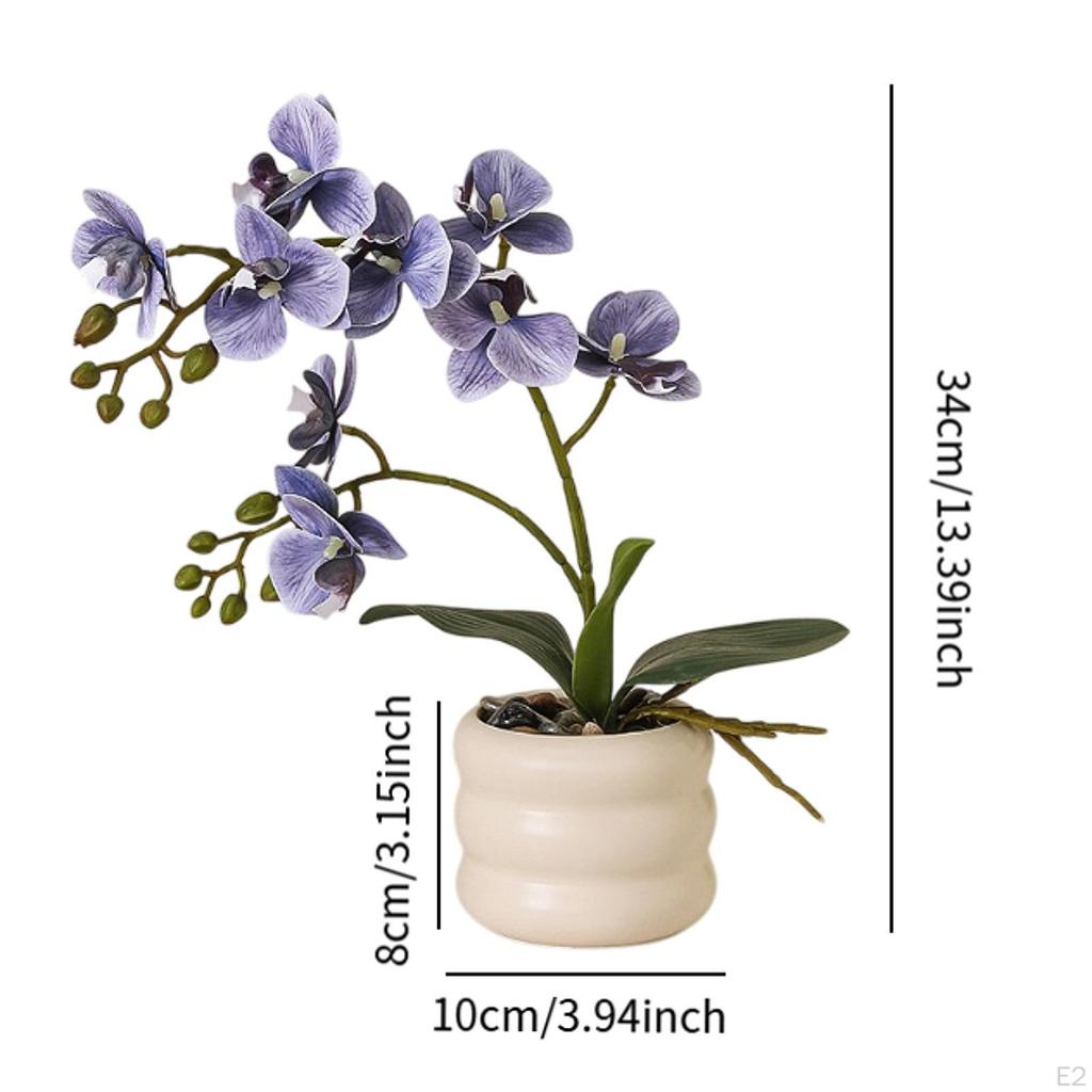 Artificial Phalaenopsis Flower Pot for Dining Table Decoration