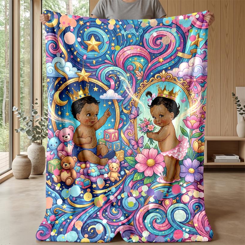 Fairy Tale Adventure Theme Blanket Lightweight Warm Flannel Blanket Decorative Throw Blanket for Home Decoration