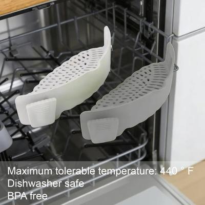 Silicone Clip On Strainer for Pots And Pans Easy To Use Food Strainer Clip Filters Pasta Meat Vegetables Fruits Kitchen Colander