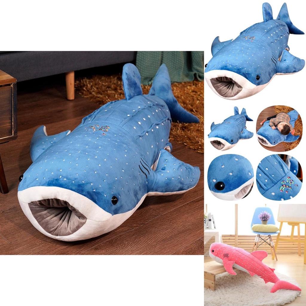 Super Soft Plush Whale Shark Toy Blue/gray/pink 55/75 Cm