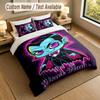 3Pcs Bedding Set Custom Name Text, 1 Sheet 2 Pillowcases Home Bed DecorDracula