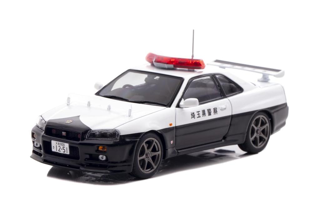 Hiko Seven (RAI'S) 1/43 Nissan Skyline GT-R (BNR34) 2020 Saitama Prefectural Police Highway Traffic Police Unit Vehicle - Finished Model H7432010