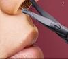 Unisex Stainless Steel Black Round Head Safety Nose Hair Scissors Painless No Hurt Nose Design Comfort Grip Precise Trimmer for Sensitive Skin