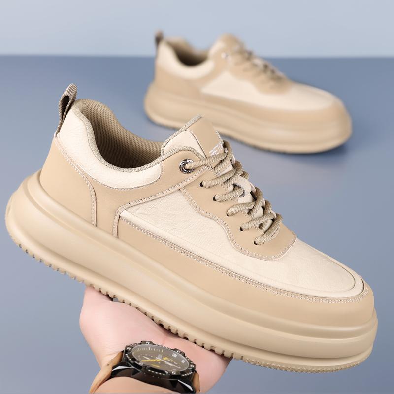 Fashion Fashion Brand Skate Shoes Men's Leather Platform Casual Shoes Wear-resistant Men's Oxford Flats Versatile Outdoor Walking Shoes