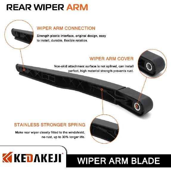 Rear Windshield Wiper Arm Compatible With Ford Escape 2013-2018 Vehicles, Back Windshield Wiper Set Replacement OEM BB5Z17526-C