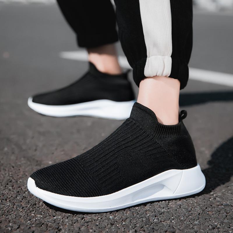 New Breathable Fei-woven Shoes One-step Lazy Shoes Couple Shoes and Sporty Casual Men's Shoes