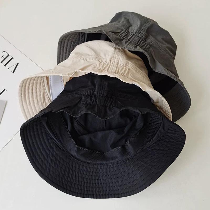 Japanese Simple Pleated Quick-Drying Sun Cap Summer Korean Version Breathable Thin Solid Color Bucket Hat
