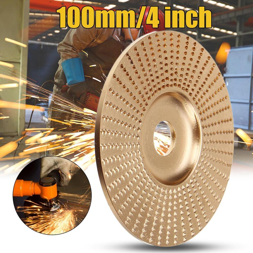 3er Set Holz Schnitzscheiben, 3,9 Zoll Schleifscheibe zum Schleifen und Formen, Goldene Holzformungsscheibe Schleifscheibenaufsätze