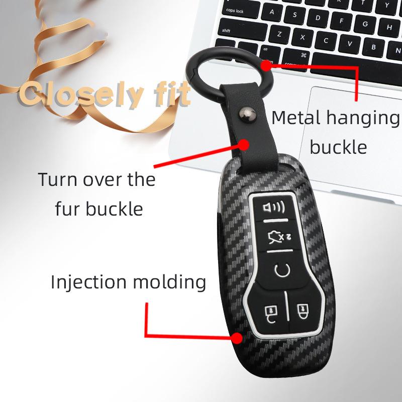 Abs Carbon Fiber Auto Key Fob Caser Fit For Ford Fusion Mondeo Mustang F-150 Explorer Edge Auto Auto Accessories