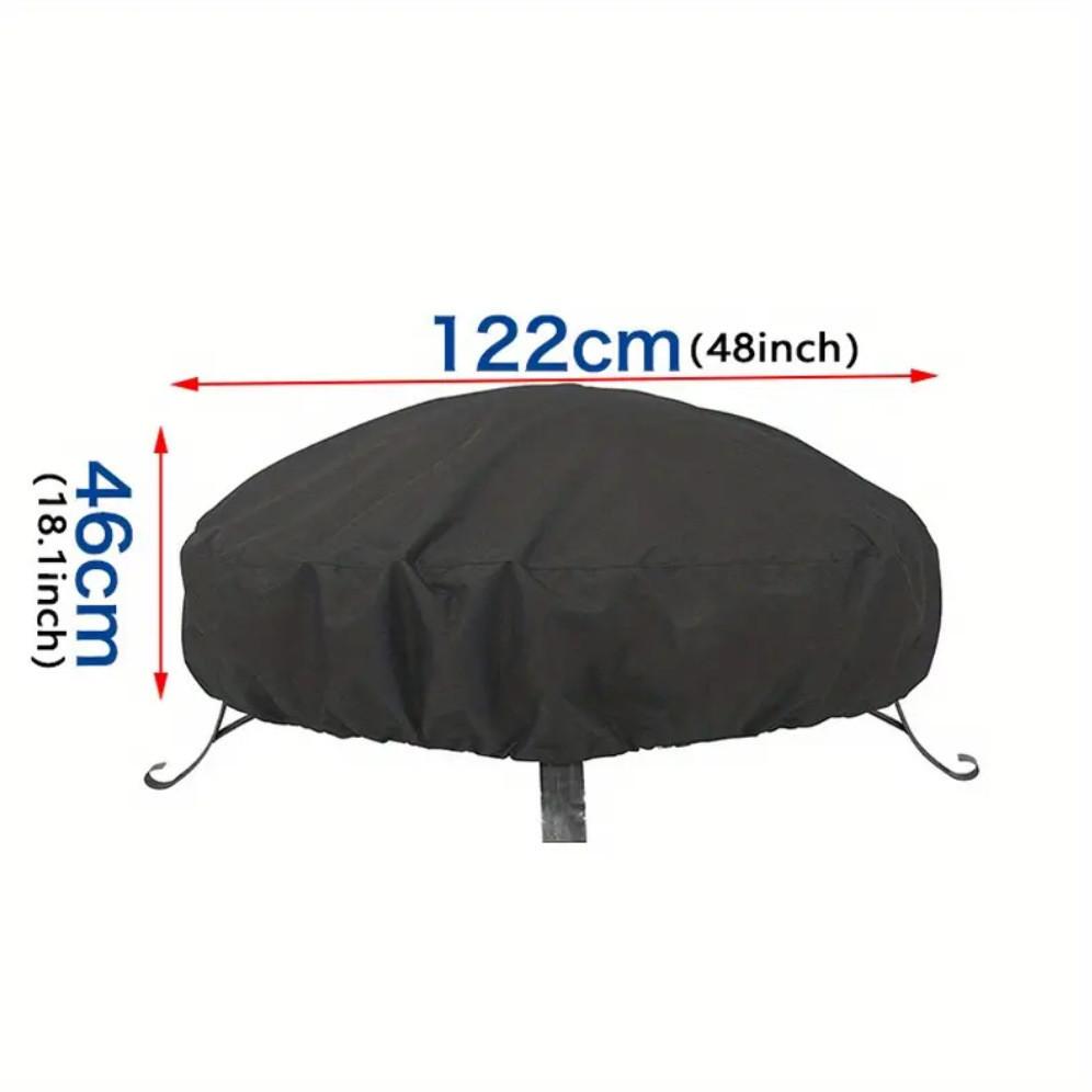 Premium Oxford Fabric Round Fire Pit Cover Weatherproof Dustproof Uv Resistant