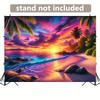 2D plane 1 piece of tropical sunset beach scene background banner suitable for living room bedroom office and home