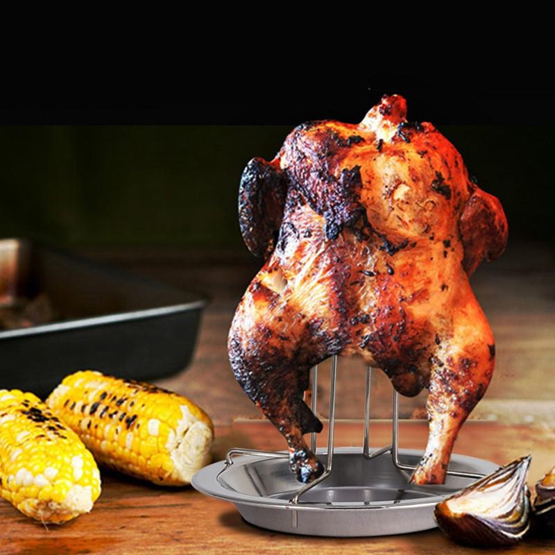 Non-stick Turkey Roaster Rack Universal Fit Grill Stand for Oven Smoker Outdoor Camping BBQ Kitchen Roasting