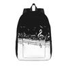 Muziek Piano Toetsenbord Rugzak voor Mannen Vrouwen Mode Student Wandelen Reizen Dagrugzak Laptop Canvas Tassen Sport
