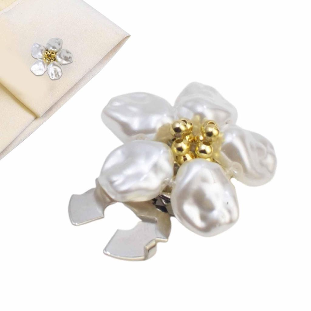 Pearl Flower Button Covers & Cufflinks Embellishment Jewelry Clips For Blouse Dress Shirt Formal Casual Attire Fashion Accessory