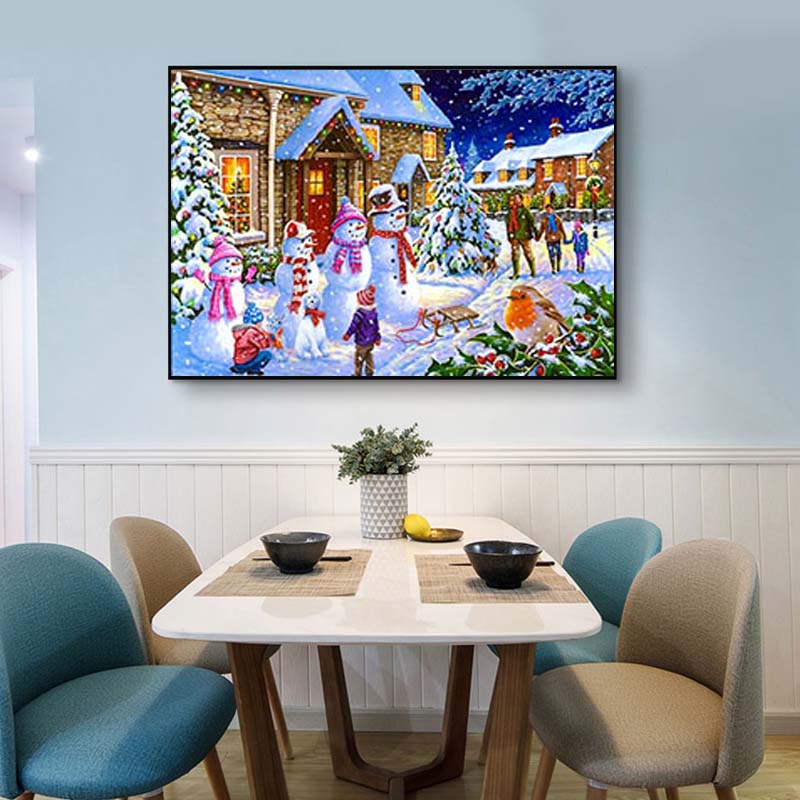 DIY Winter Snow Scenery 5D Diamond Painting Full Round Drill Landscape Diamond Embroidery Resin Mosaic Cross Stitch Home Decor