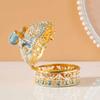 Light Luxury Enamel Color Crown Mini Size Ring Holder Creative Gift Box  Room Decorations