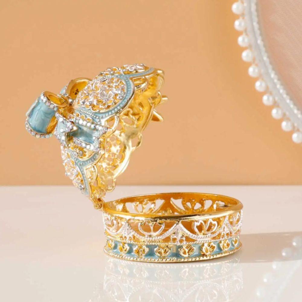 Light Luxury Enamel Color Crown Mini Size Ring Holder Creative Gift Box  Room Decorations