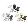 Passage Door Knob Single Side Zinc Alloy Hidden Lock Hardware Round Doorknob Black