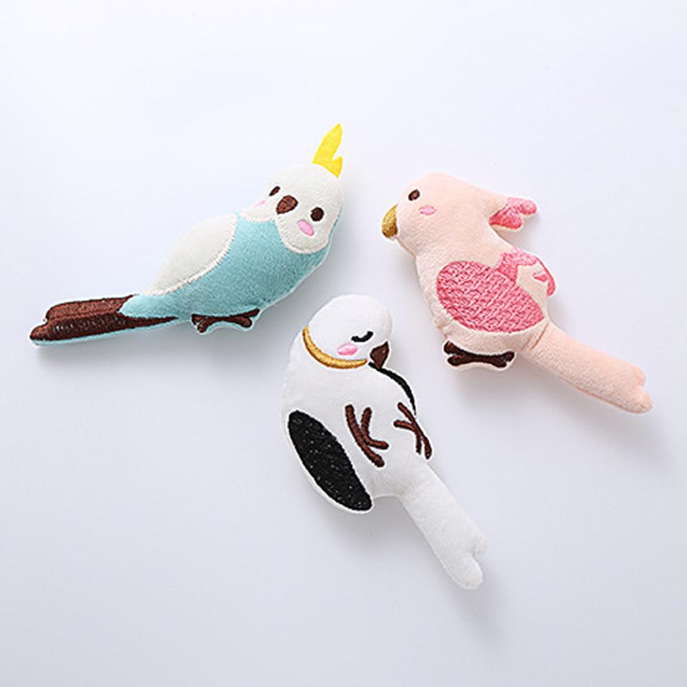 3pcs Plush Catnip Bird Cat Toy Cartoon Parrot Cats Kitten Scratch Chew Pet Toy