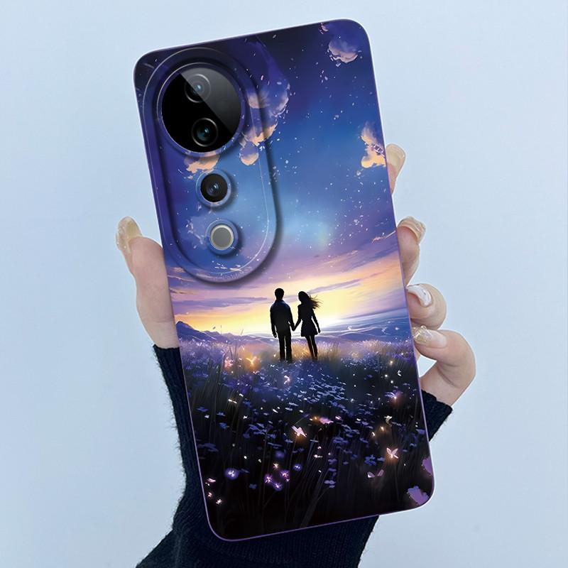 For Vivo V40 Case Vivo V40 Pro V40e Phone Case Vivo iQOO Z9S 5G Fashion Simplicity Flower Shockproof Shell Protection Back Cover