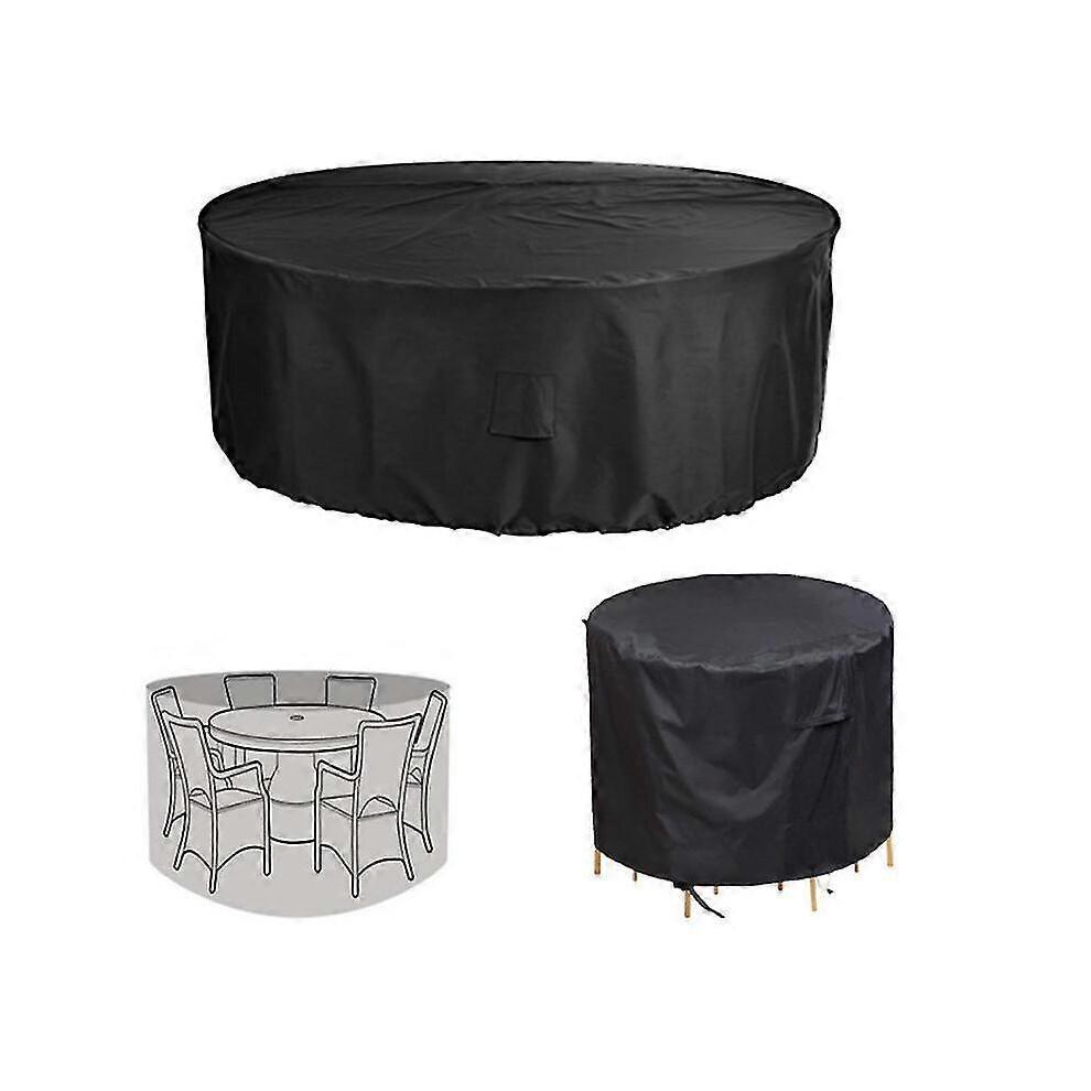Round Terrace Furniture Cover, Waterproof Outdoor Table And Chair Cover, Outdoor Furniture Cover
