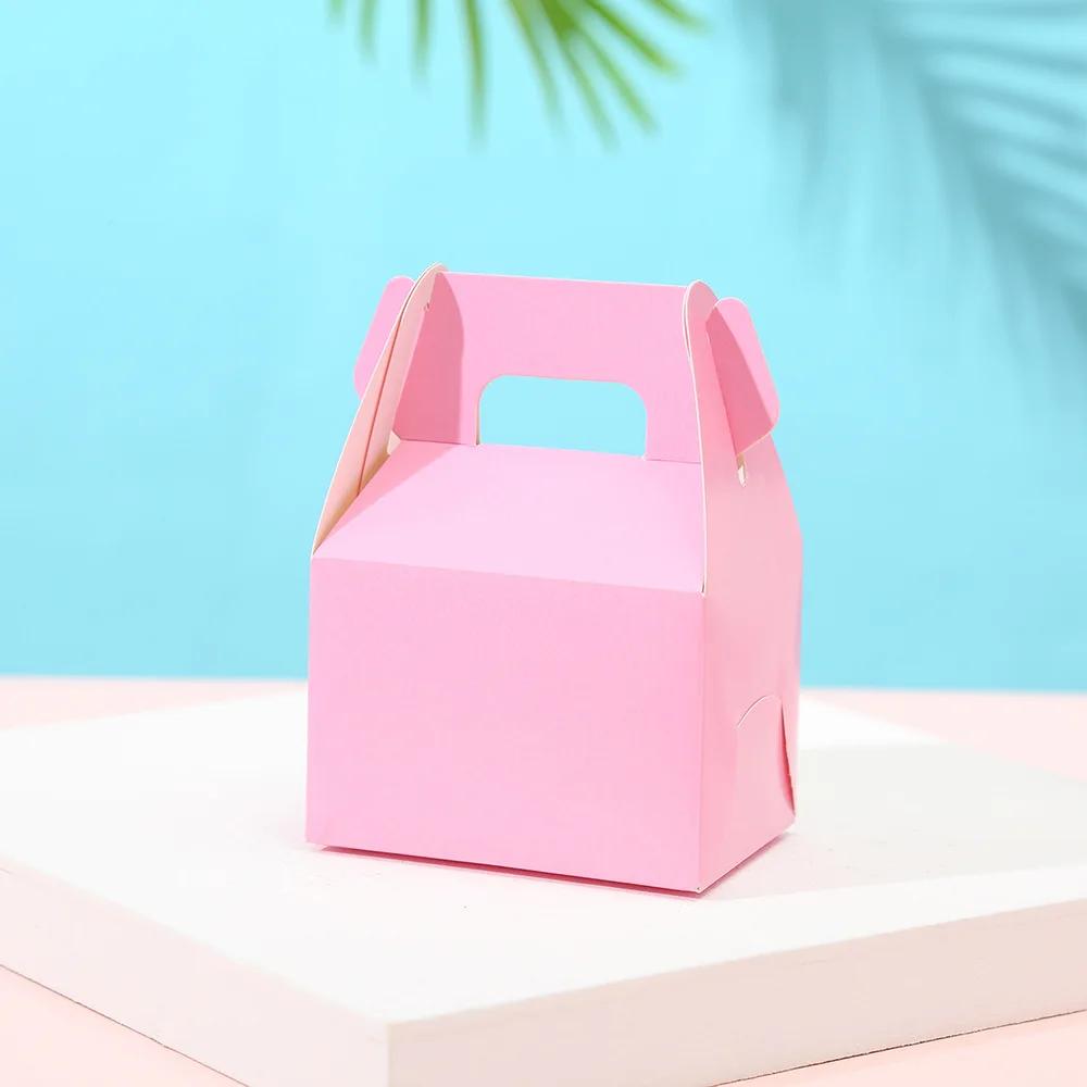 6pcs Festival Party Cake Box Candy Box Handheld Gold Card Box Creative Wedding Candy Box Horn Paper Box Candy Cake Packaging