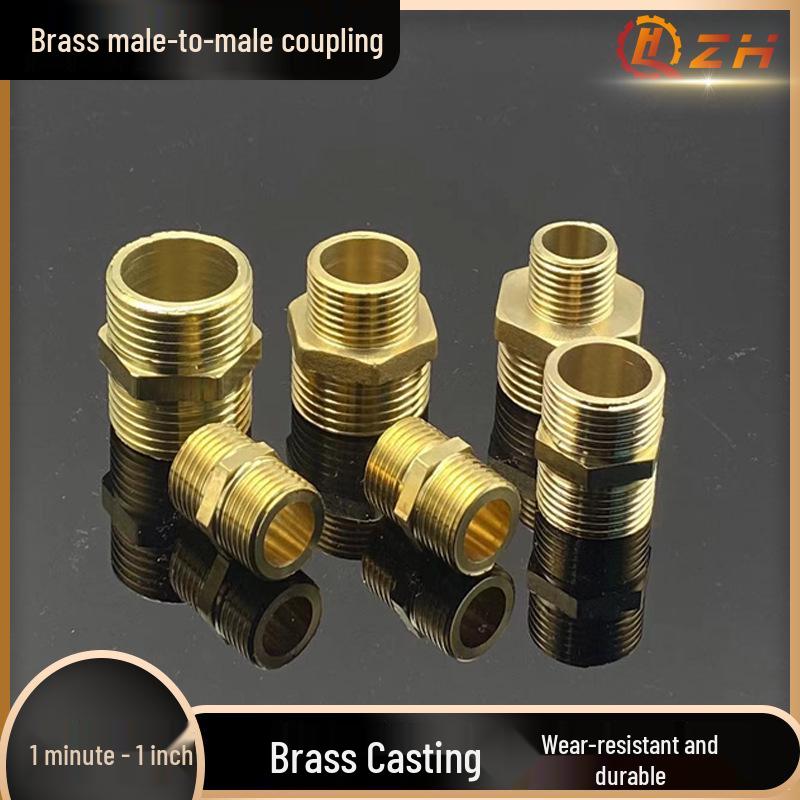 Copper Double Male Threaded Reducing Water Pipe Fitting 1/2" to 3/4" to 1".