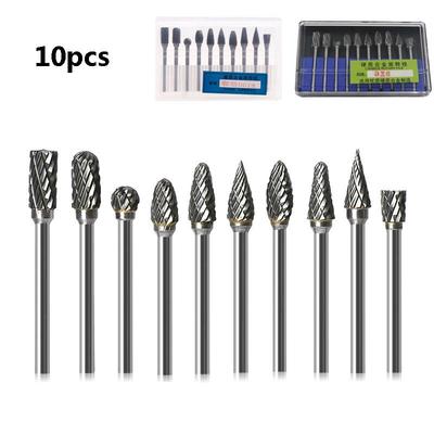 Hard Alloy Tungsten Steel Grinding Head Double-grain Rotary File Milling Head Woodworking Grinding Head Root Carving Carving Knife