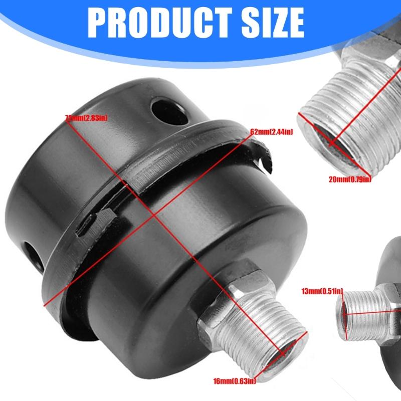 2Pcs Air Compressor Muffler Filter Silencers Metal Air Compressor Intake Filter and Noise Muffler Replacement Parts