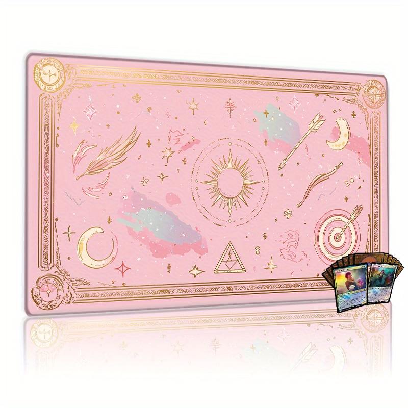 Pink Moon Stars Card Magic Party Game Mat Durable Rubber For Mtgtcg Games 35x60cm Mouse Pad Offices Desk Mats Friendly Design