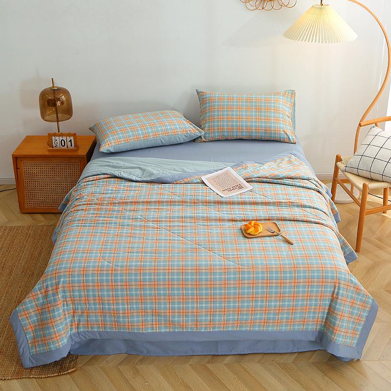 100% Cotton Summer Air Conditioning Quilt - Lightweight Quilt for Students and Children