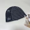 Autumn and winter striped knitted hat for men and women versatile star jacquard cold hat fashion wool hat outdoor